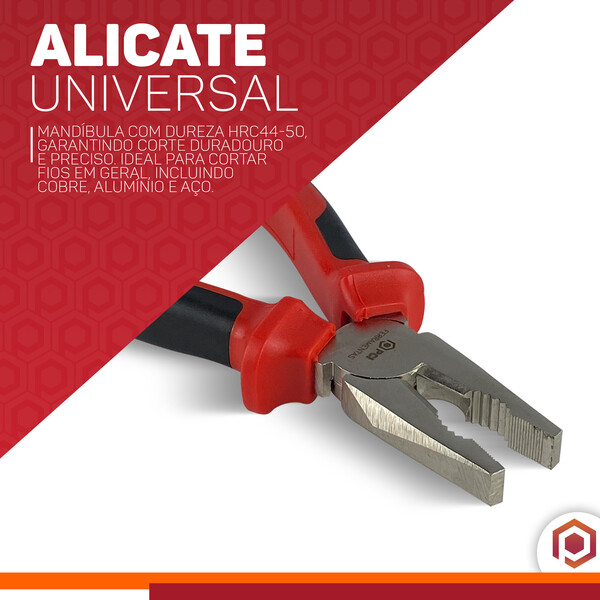Kit jogo de 3 alicates universais corte bico 8 polegadas 20mm