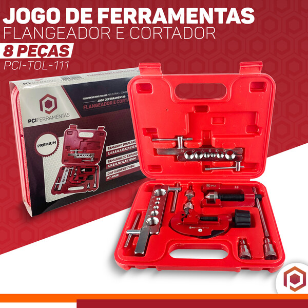 Kit Maleta Cortador E Flangeador Tubos Cobre/aluminio/pvc