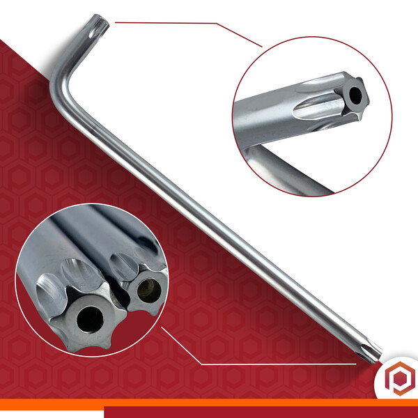 Kit 10 Chaves Hexagoniais Torx Profissional Furo No Centro