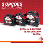 Trena Aço Fita Métrica Metal Emborrachada Auto Trava 3m 5m e 7,5m 25mm
