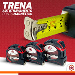 Trena Aço Fita Métrica Metal Emborrachada Auto Trava 3m 5m e 7,5m 25mm