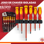 Conjunto De 6 Chaves 3 Fenda 3 Phillips Isoladas Magnéticas