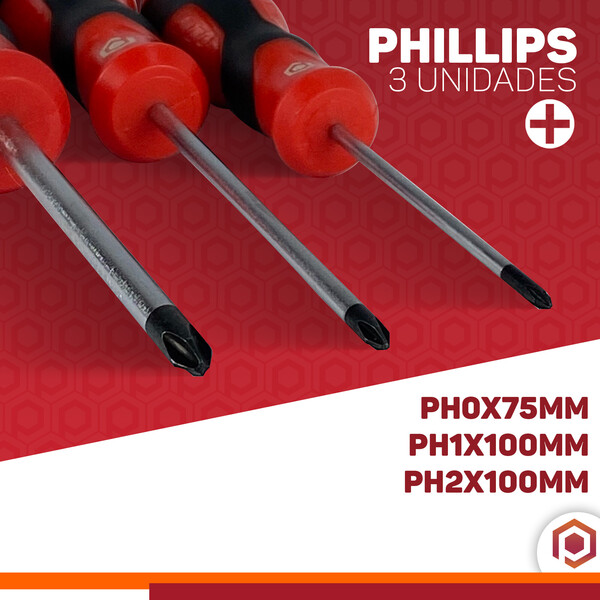 Kit Jogo De Chave De Fenda / Phillips Com 6 Peças Imantadas