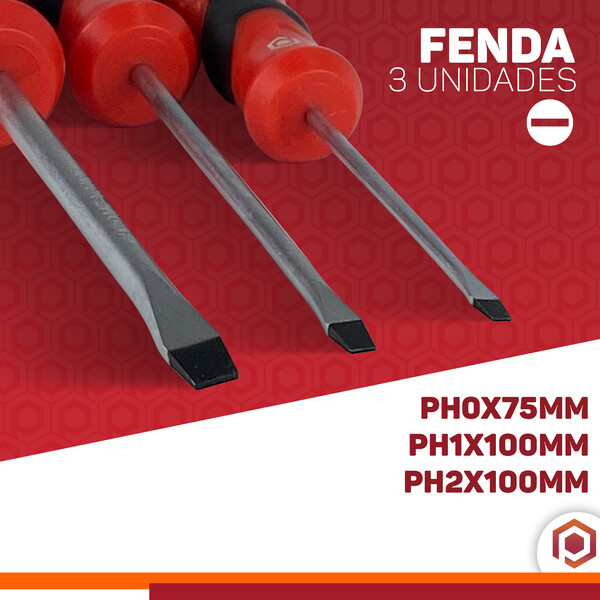 Kit Jogo De Chave De Fenda / Phillips Com 6 Peças Imantadas