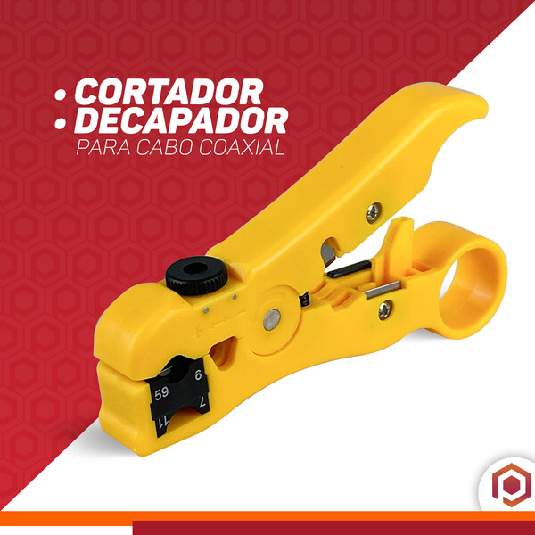 Alicate Decapador Universal De Cabo Coaxial Utp Stp Amarelo