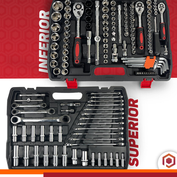 Maleta de Ferramentas Jogo De Soquete Chave Catraca Combinada Allen  151 Pcs