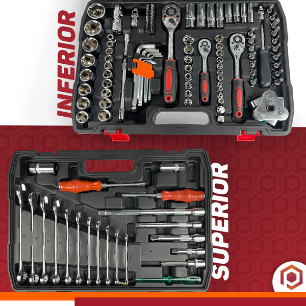 Kit Ferramenta Jogo Soquete Chave Combinada Catraca 121 Pcs