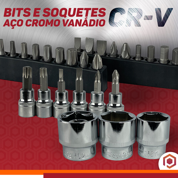 Kit Ferramenta Jogo Soquete Chave Combinada Catraca 121 Pcs
