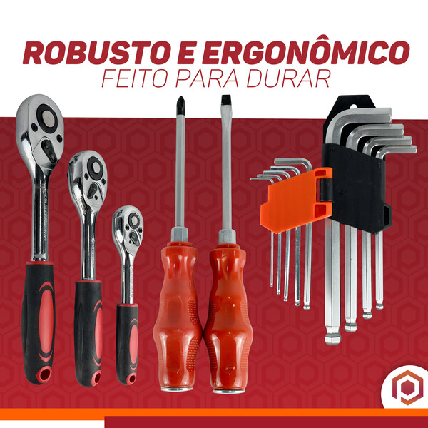 Kit Ferramenta Jogo Soquete Chave Combinada Catraca 121 Pcs