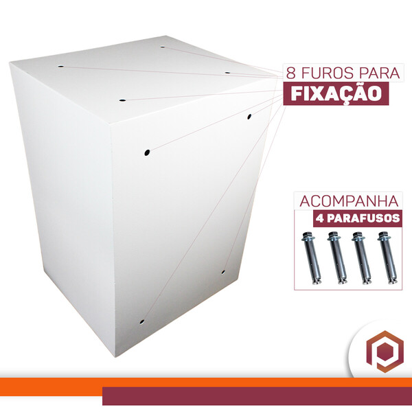 Cofre Eletrônico Digital Teclado Prateleira 52x36x35 Grande Cor Branco