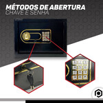 Cofre Eletronico Pci Cofres 25dig 16l 8,5kg Travas De 20mm Display Led