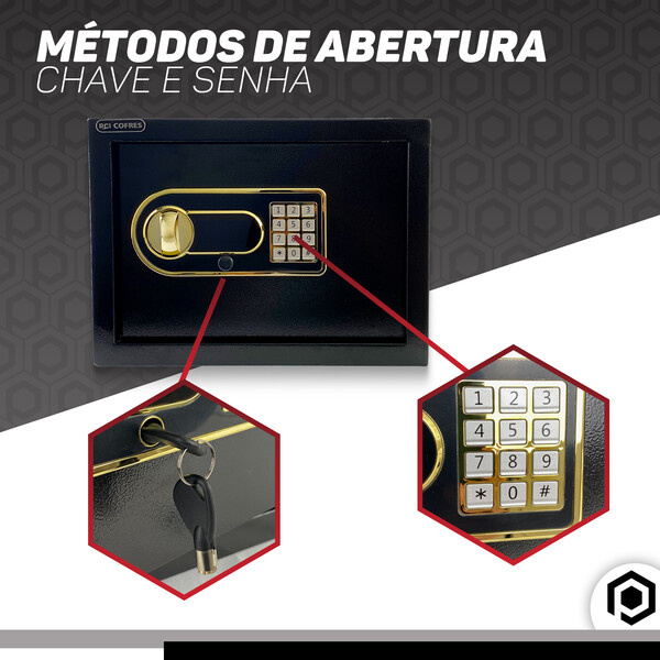 Cofre Eletronico Pci Cofres 25dig 16l 8,5kg Travas De 20mm Display Led