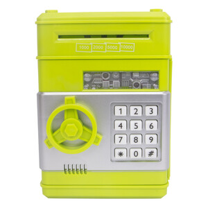 Cofre Eletronico Digital Infantil Puxa Notas VERDE