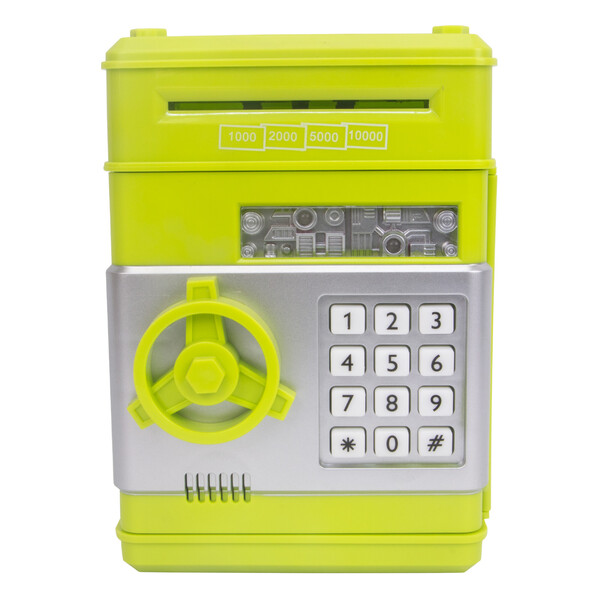 Cofre Eletronico Digital Infantil Puxa Notas VERDE