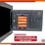 Cofre Eletrônico Digital Travas 13.5mm 3kg 6l Chave Seguro