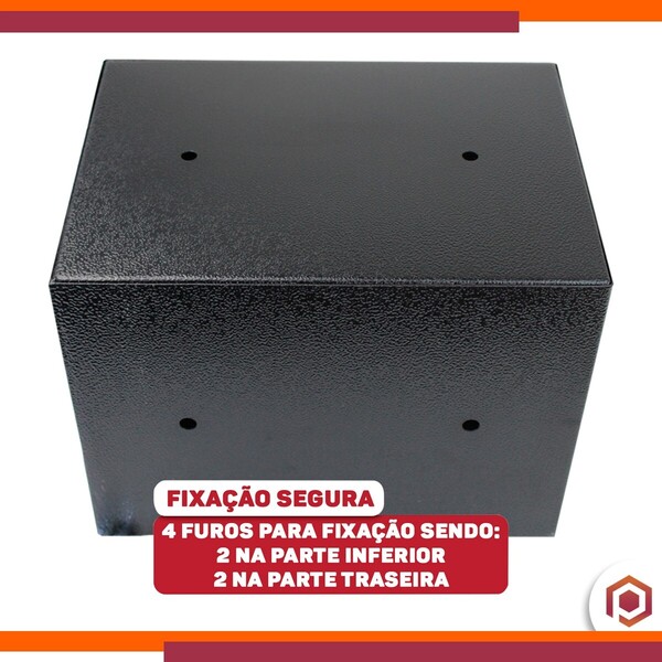 Cofre Eletrônico Digital Travas 13.5mm 3kg 6l Chave Seguro
