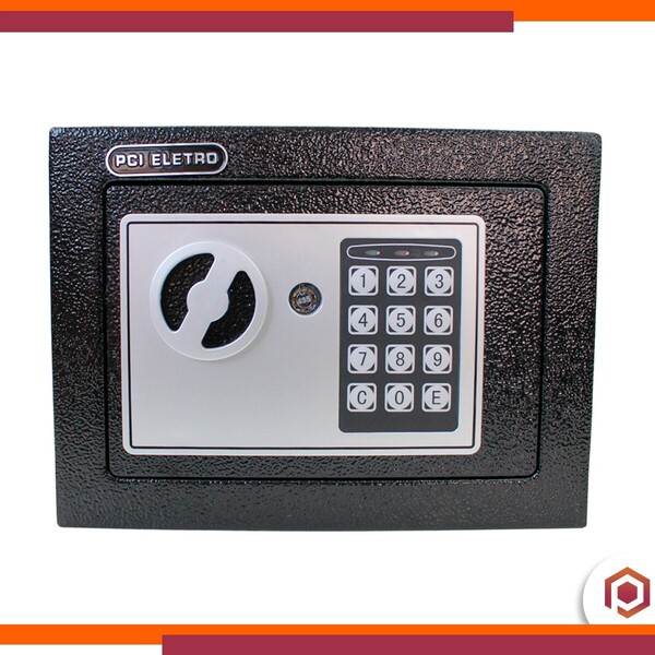 Cofre Eletrônico Digital Travas 13.5mm 3kg 6l Chave Seguro