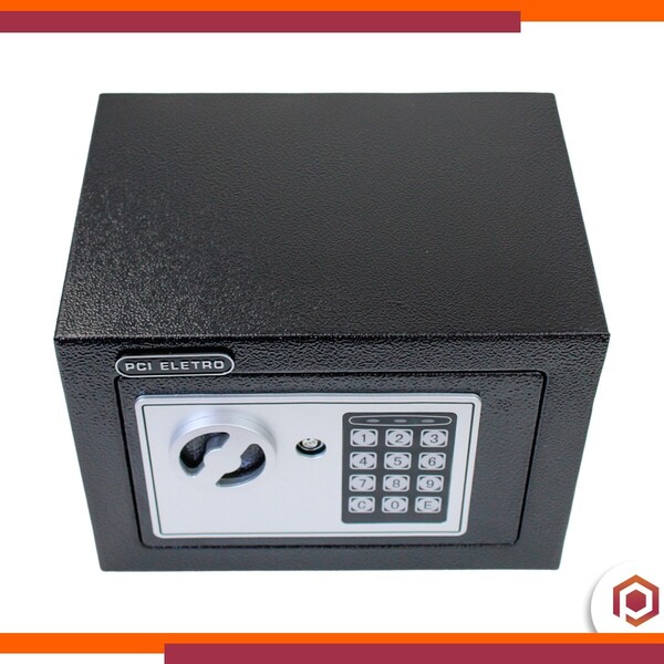 Cofre Eletrônico Digital Travas 13.5mm 3kg 6l Chave Seguro