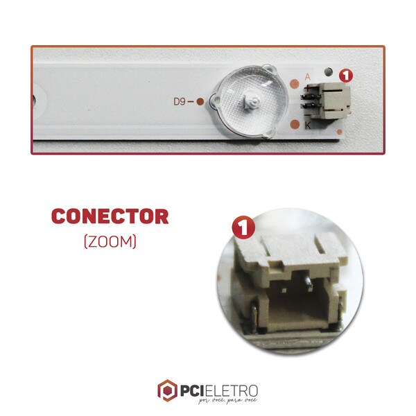 Kit 3 Barras Compatível Com Ph39N86D Ph39N86 Ph39N86Dsgw Ptv39N87D Televisão 39 Polegadas Pci Eletroparts
