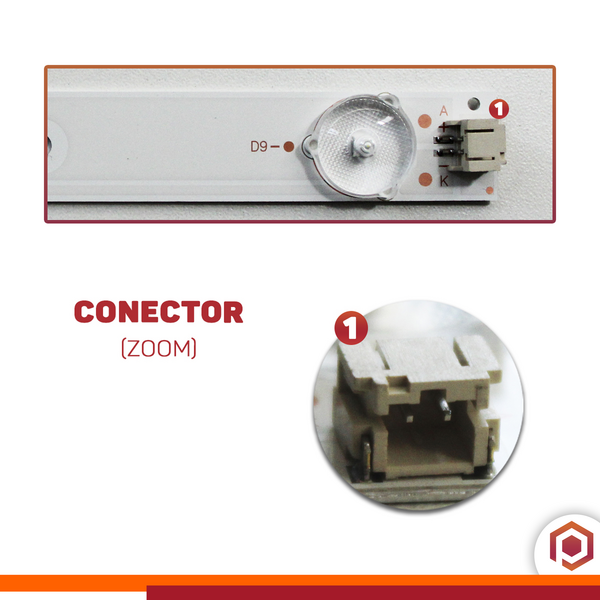 Kit 3 Barras Compatível Com Ph39N86D Ph39N86 Ph39N86Dsgw Ptv39N87D Televisão 39 Polegadas Pci Eletroparts