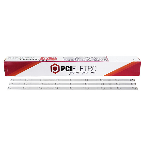 Kit 3 Barras Compatível Com Ph39N86D Ph39N86 Ph39N86Dsgw Ptv39N87D Televisão 39 Polegadas Pci Eletroparts