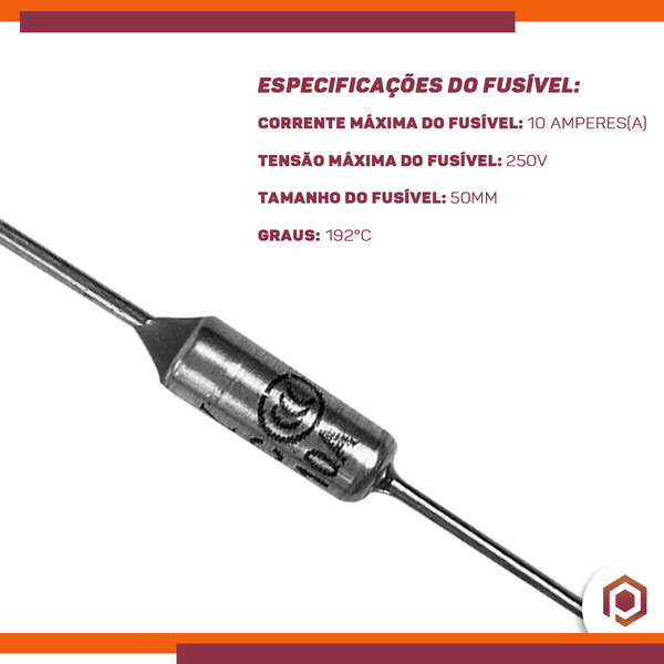 Fusível térmico 10 amp 250v 50mm PCI Eletroparts