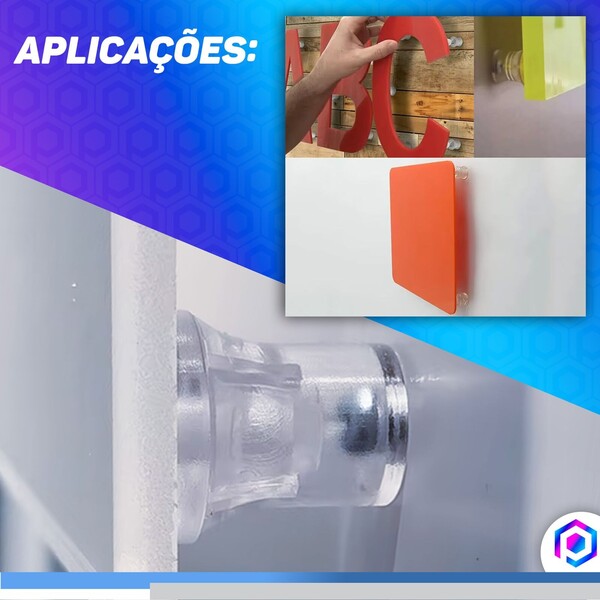 100 Pino Fixador Letra Caixa Logo Placa Letreiro Transparent